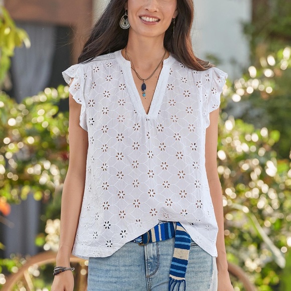 Sundance Tops - Sundance Florian Eyelet Top NWT
